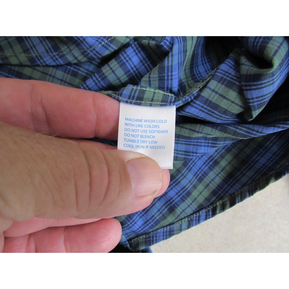 Southern Tide Intercoastal Shirt Mens XXL Blue Green Plaid Nylon Stretch 20714 - Picture 5 of 8